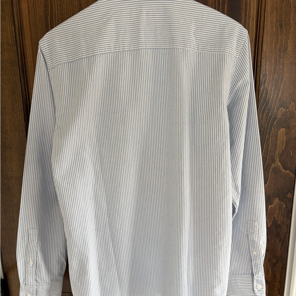 Club Monaco Blue/White Striped Oxford Shirt - Picture 4 of 4